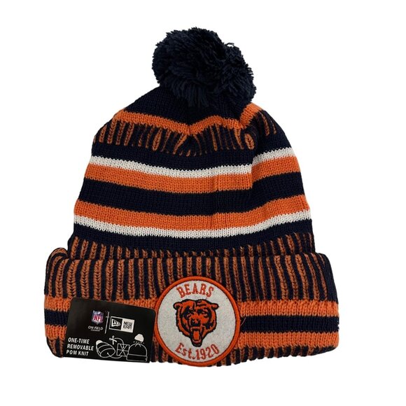 Chicago Bears GSH New Era Knit Beanie Hat Removeable Pom NFL Football Athleisure - Picture 1 of 7